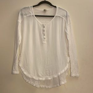 Free people - We the free white button up linen long sleeve